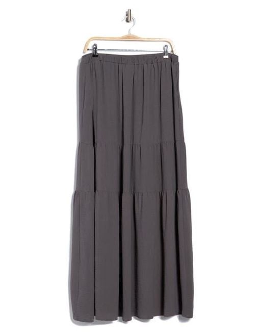 Bobeau Gray Pocket Tiered Maxi Skirt