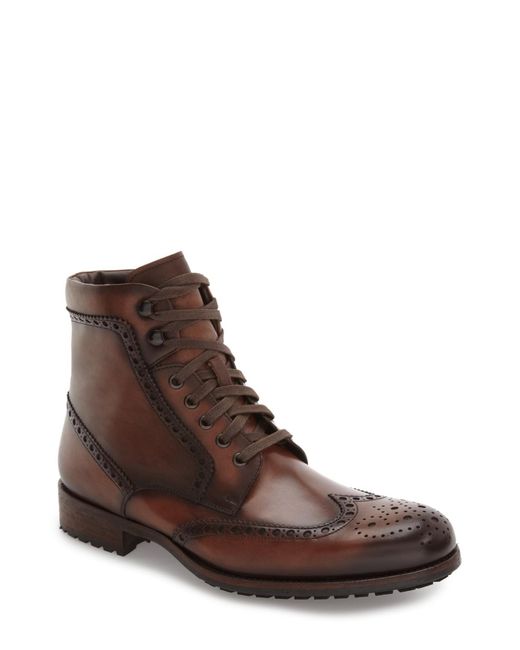 Magnanni Shoes Brown Maddox Wingtip Boot (men) for men