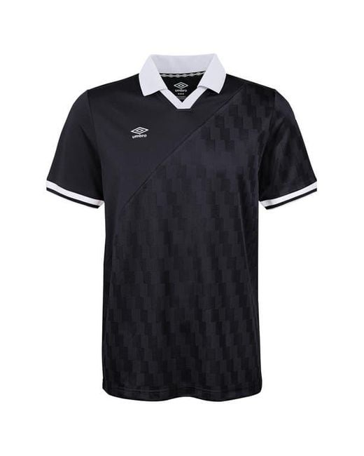 Umbro Black Split Stripe Jersey Polo for men