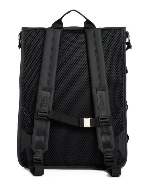 Rains Black Trail Cord Rolltop Backpack