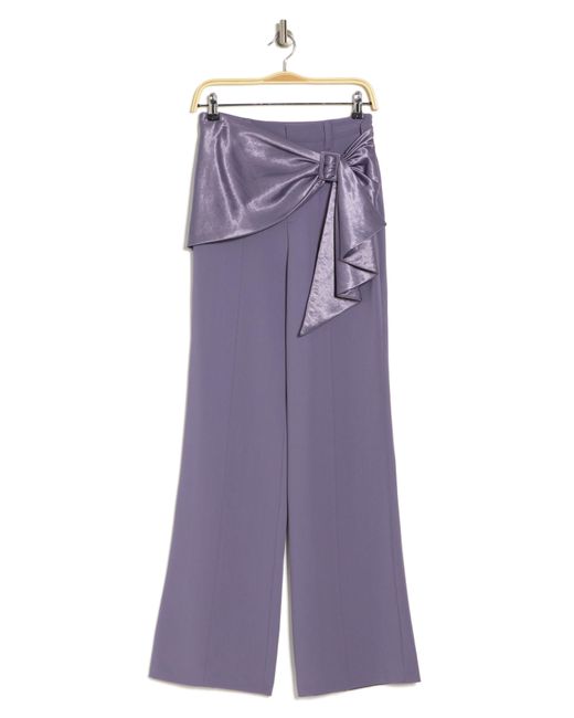 Cinq À Sept Purple Kent Draped Sash Dress Pants