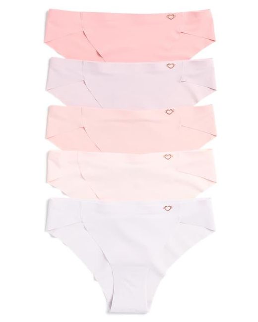 Danskin Pink Assorted 5-Pack Dolphin Leg Laser Bikinis