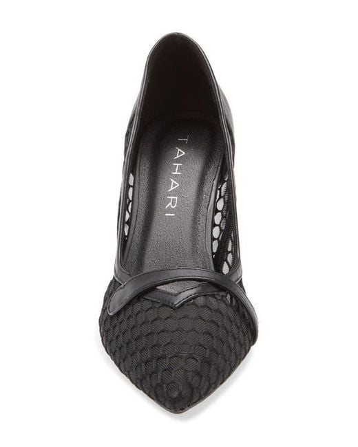 Tahari Black Mesh Pump