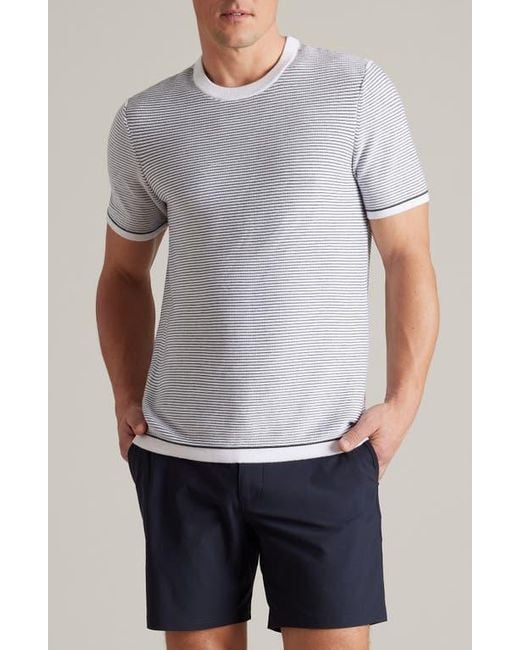 Rhone Gray Compass Knit Stripe T-Shirt for men
