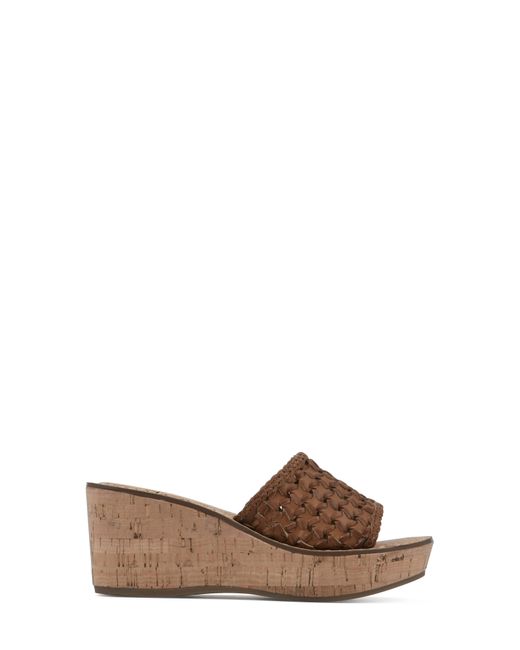 White Mountain Brown Charges Cork Wedge Sandal