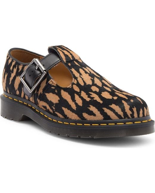 Dr. Martens Black Genuine Calf Hair T-Bar Shoe for men