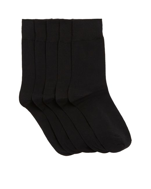 Slate & Stone Black 5-pack Crew Socks for men