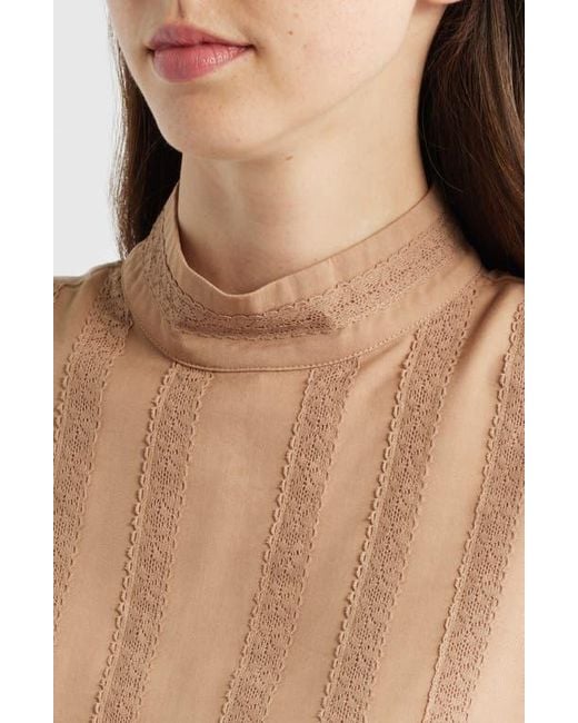Wit & Wisdom Blue Sleeveless Mock Neck Shell