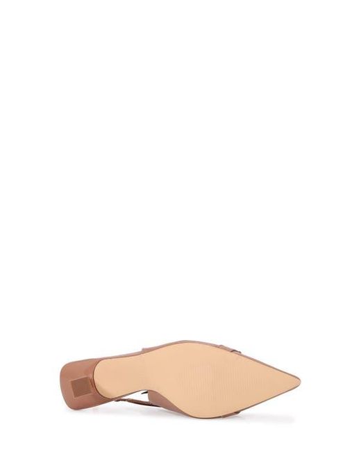 BERNESS Brown Kitten Heel Slingback Pump