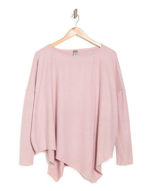 Go Couture Pink Long Sleeve Asymmetric Hem Top