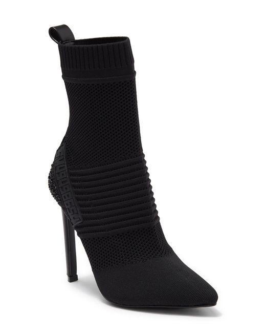 Steve Madden Maxwelle Pointed Toe Knit Boot In Black At Nordstrom Rack ...