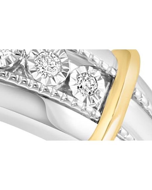 Effy White Two-tone Diamond Ring for men