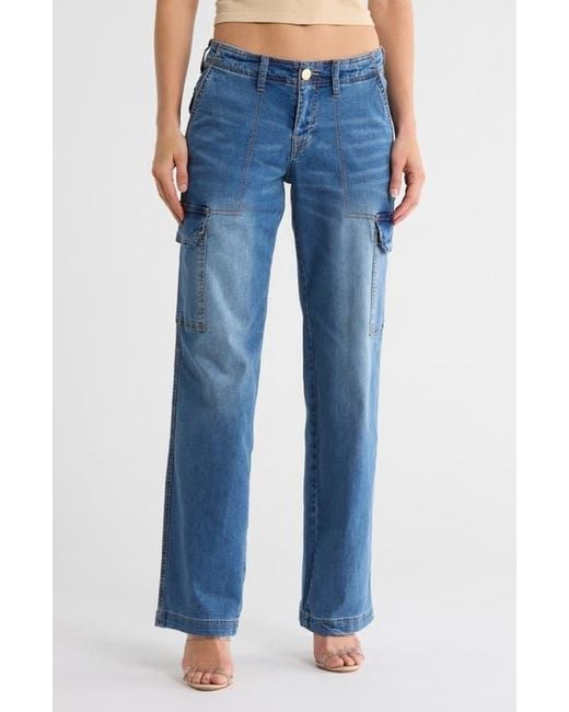 True Religion Blue Straight Leg Cargo Jeans