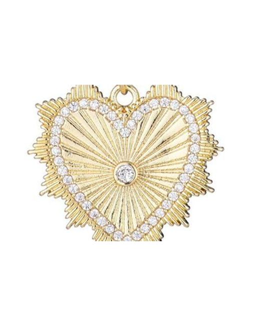 Adornia Metallic Cubic Zirconia Heart Pendant Necklace