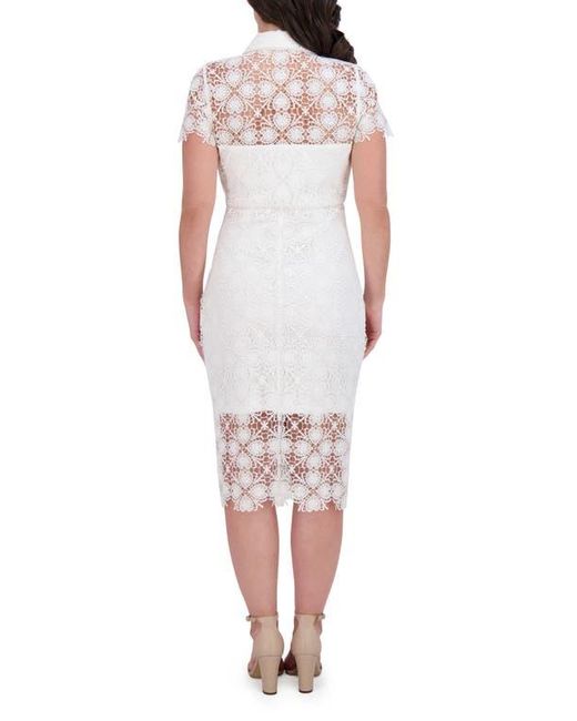 Siena Jewelry White Floral Lace Short Sleeve Dress