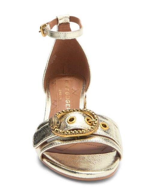 Kurt Geiger Metallic Mayfair Eagle Block Heel Sandal