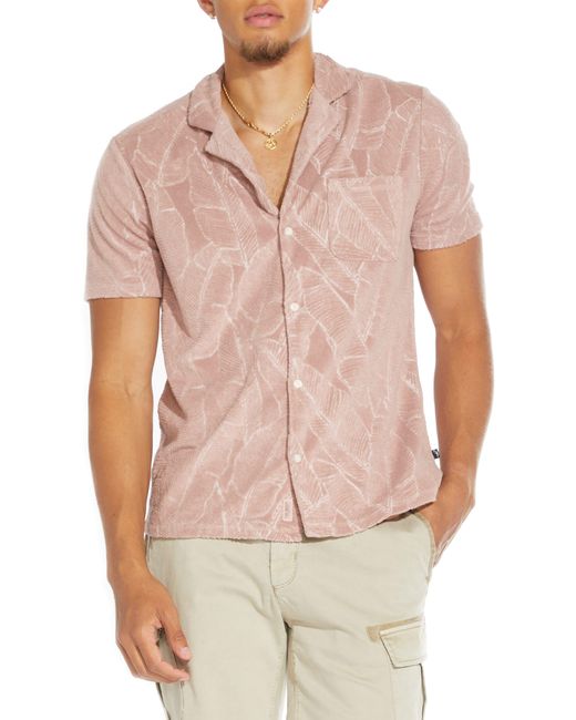 Civil Society Purple Rivera Textured Short Sleeve Button-down Shirt for men
