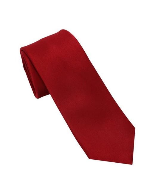 DKNY Red Solid Satin Tie for men