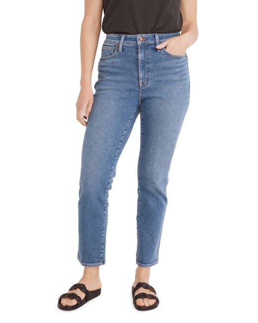 Madewell Blue Curvy High Waist Ankle Stovepipe Jeans