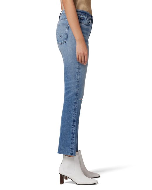 Hudson Blue Barbara High Waist Distressed Bootcut Crop Jeans