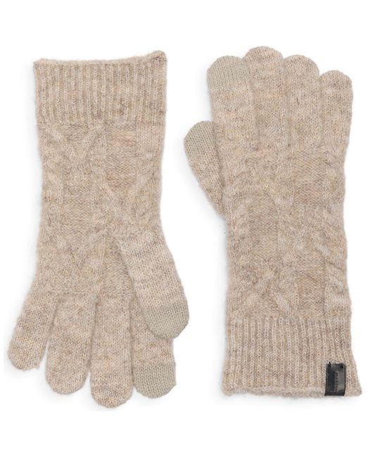 AllSaints Natural Cable Knit Gloves
