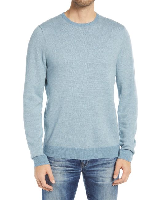 Nordstrom Blue Bird's Eye Crewneck Sweater for men