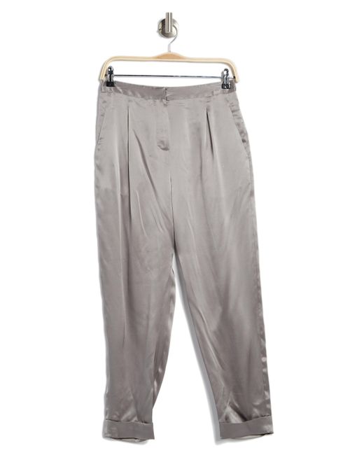 L'Agence Gray Tennessee Cuffed Silk Pants