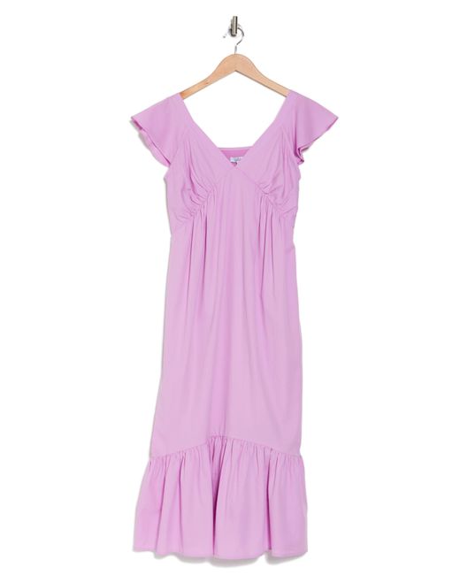 AREA STARS Pink Diana Flutter Sleeve Dress