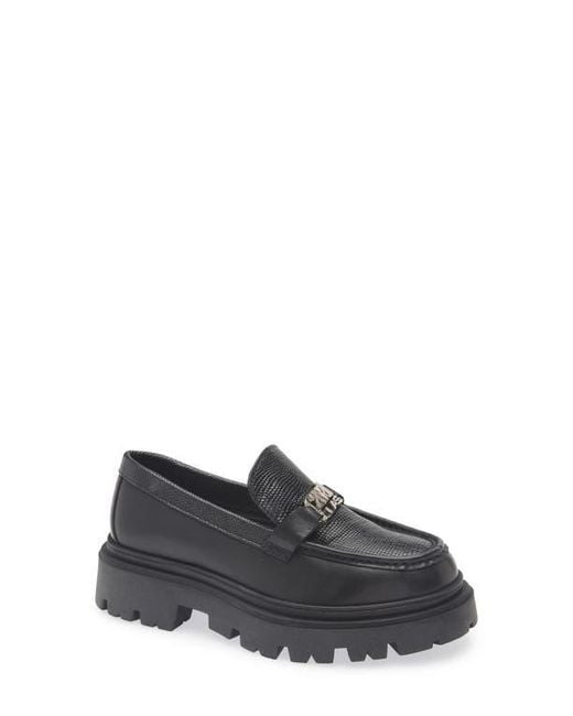 Roberto Cavalli Black Logo Platform Lug Loafer