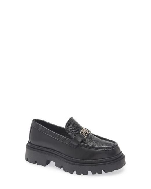 Roberto Cavalli Black Logo Platform Lug Loafer