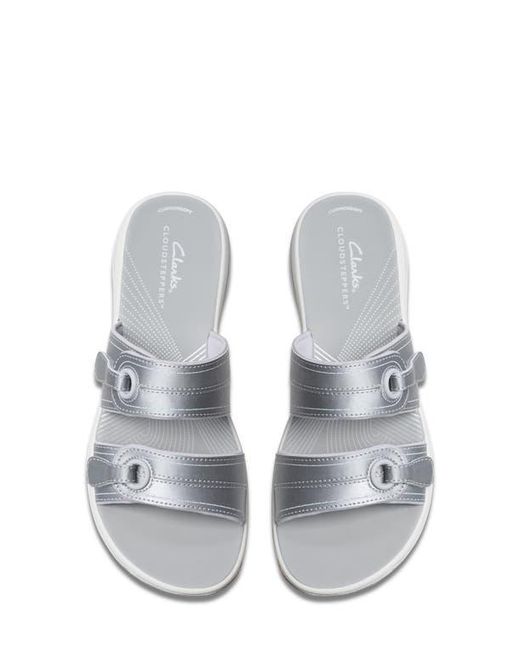 Clarks White Breeze Maye Platform Sandal