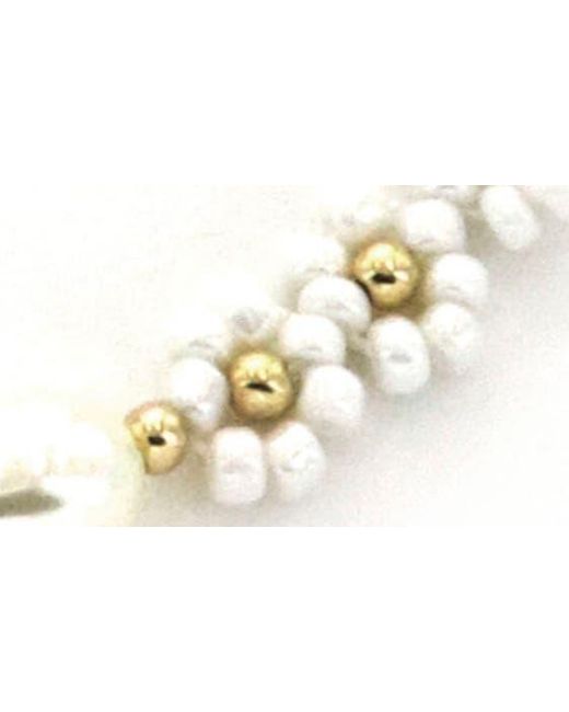 Panacea White Floral Seed Bead Imitation Pearl Necklace