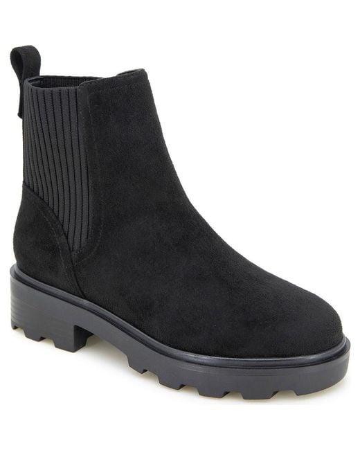 Kensie Black Emily Lug Sole Boot