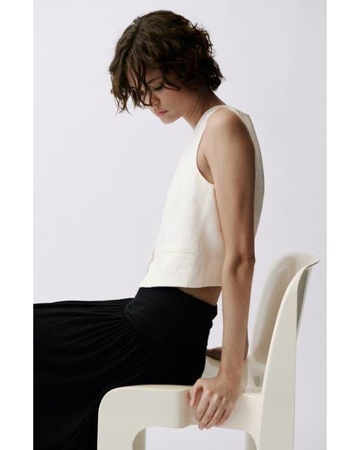 Mango Black Linen Vest