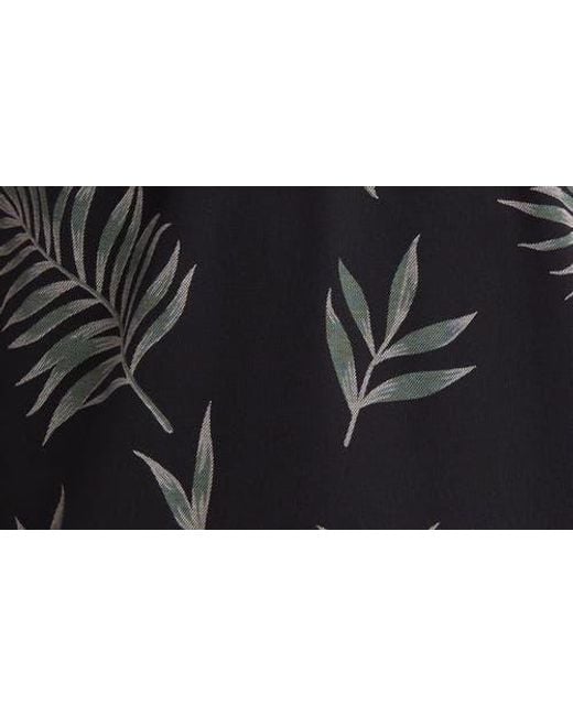 Travis Mathew Black Resort Town Leaf Print Golf Polo for men