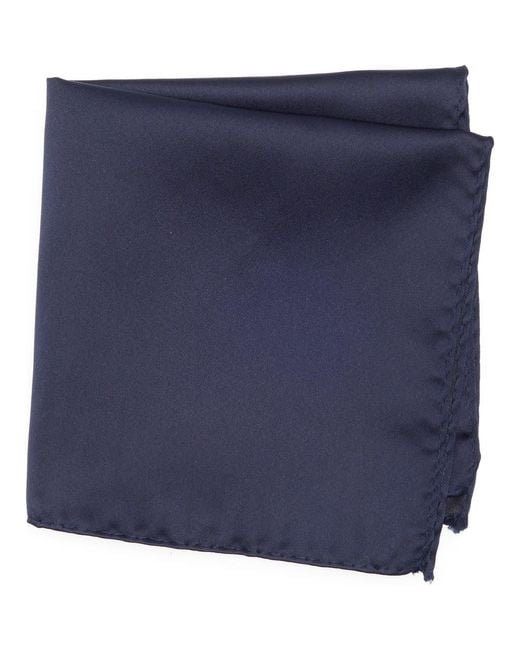 Con.struct Blue Solid Satin Pocket Square for men