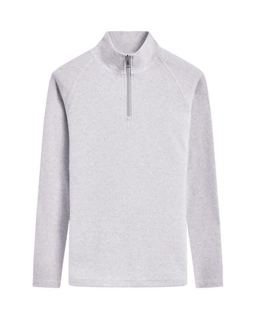 Bugatchi White Quarter Zip Pullover for men