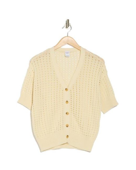 Melrose and Market Blue Cotton Short Sleeve Cardigan