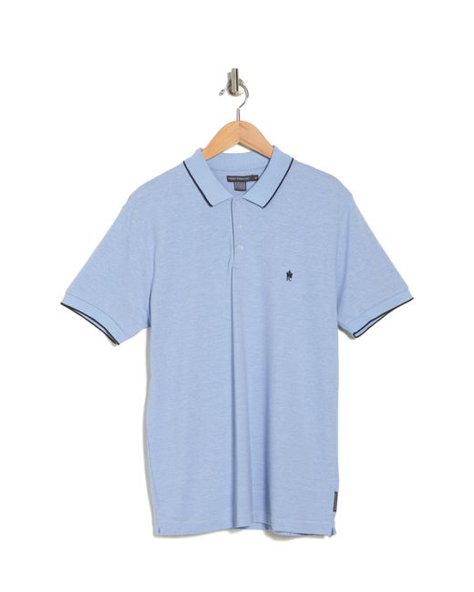 French Connection Blue Tipped Pique Cotton Polo for men