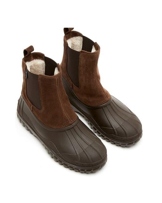 La Canadienne Brown Powder Genuine Shearling Lined Duck Boot