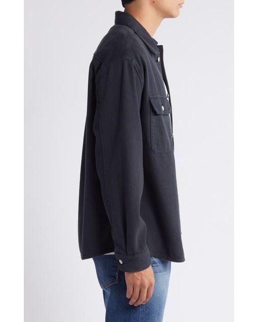FRAME Blue Textured Terry Overshirt for men