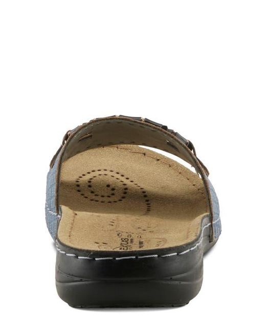 Flexus by Spring Step Blue Enamel Bit Slide Sandal