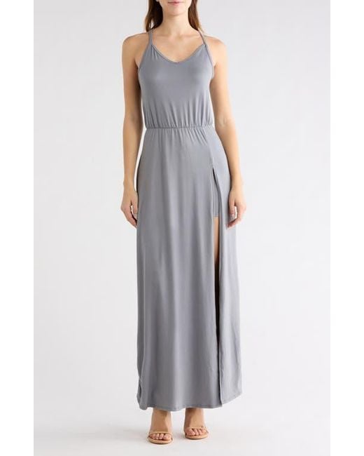 Go Couture Women's Gray Sleeveless Maxi Dress Go Couture Women's Gray Sleeveless Maxi Dress