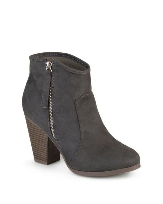 Journee Collection Black Link Round Toe Bootie