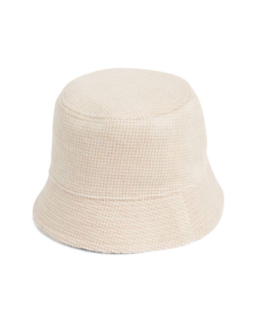 Steve Madden Reversible Brushed Check Pu Bucket Hat In Ivory At ...