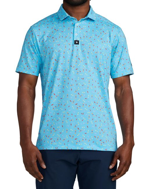 BAD BIRDIE Blue Performance Golf Polo At Nordstrom for men