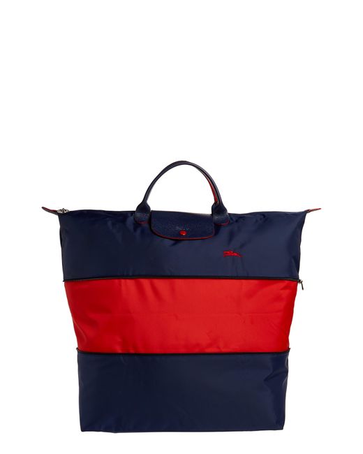 Longchamp Red Large Le Pliage Recycled Canvas Travel Bag