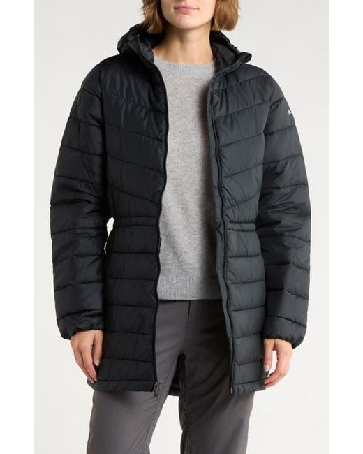 Columbia Black Pacific Locks Water Repellent Hooded Puffer Jacket