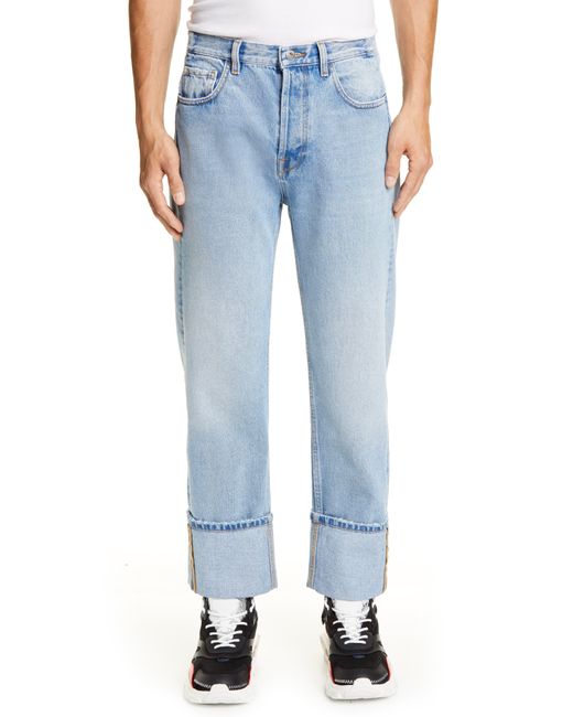 Valentino Blue Slim Fit Cuffed Jeans for men