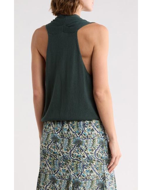 Max Studio Blue Drape Front Top